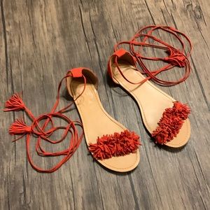 Women’s Fringe Lace Up Sandal